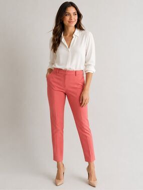 The Slim Women’s Size 2 Coral Pink Slim Ankle Dress Pants Stretch Trousers